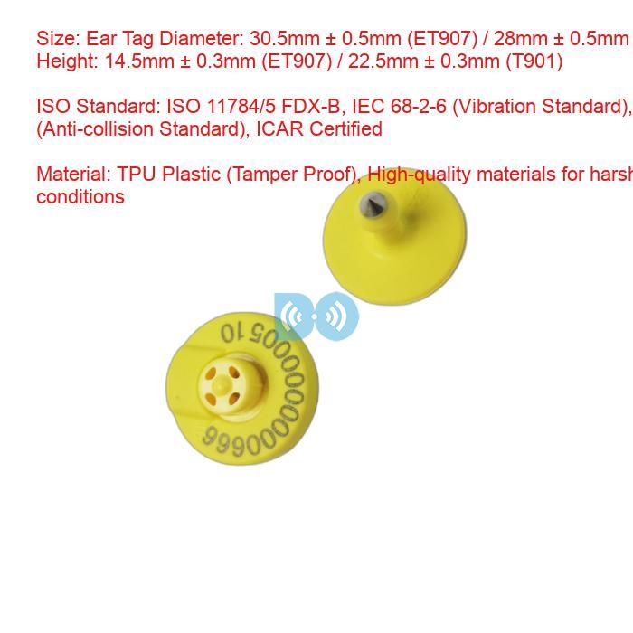 134.2KHz/125KHz Chip Frequency Electronic Ear Tags For Sheep Manufacturer