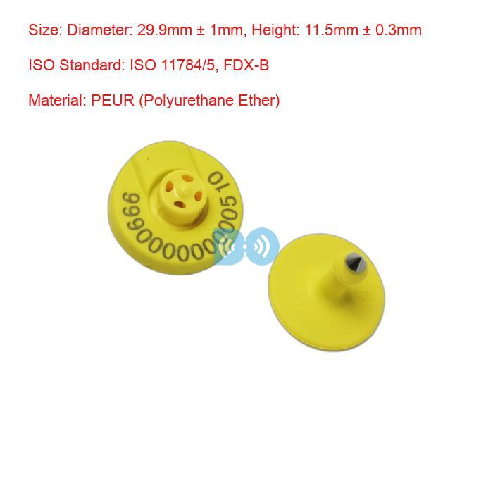 134.2 Khz Easy Yellow Electronic Ear Tags For Cattle Factory