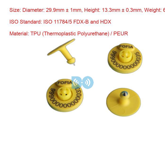 134.2khz Electronic Ear Tag For Cattle / Sheep Management ISO Standard Supplier
