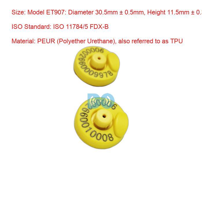 Custom FDX-B 134.2Khz Lf EM4305 Round TPU RFID Electronic Ear Tag For Livestock Animal Cattle Cow Goat Sheep Pig Rabbit Supplier