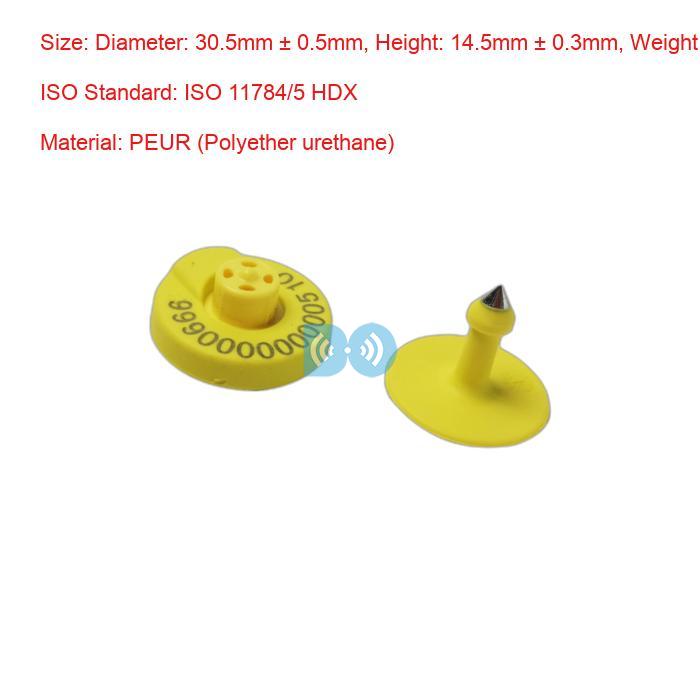 Custom PEUR Electronic Ear Tags 134.2KHz Frequency For Cattle Manufacturer