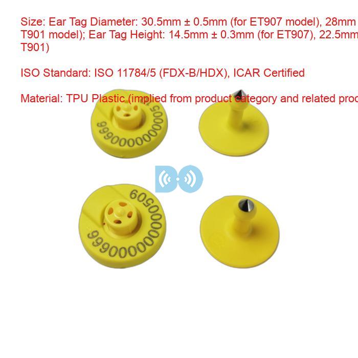 ET902 Animal Tag Package Manner 50pcs Per Bag Ear Tag Tension 350N Product Manufacturer