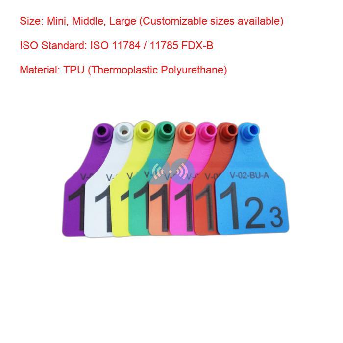 Red Color 3 Sizes Electronic Ear Tags For Cattle / Pig Daily Management Supplier