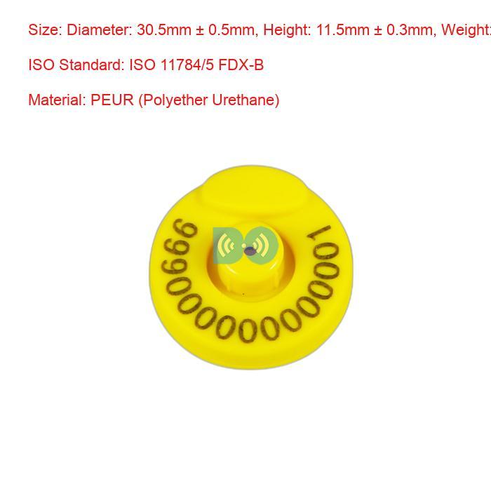 Livestock Management With 17cm Reading Distance Electronic Ear Tags Factory, Tpu Calf Eartags Medium Size Plastic Ear Tags For Calf