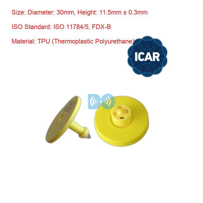 FULL ICAR 30mm Diameter Bovine Electronic Ear Tags ISO11784/5 Manufacturer