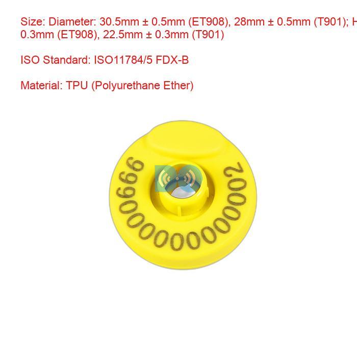 FULL ICAR CATTLE EAR TAGS 30mm FDX-B Chip ISO11784/5 Manufacturer