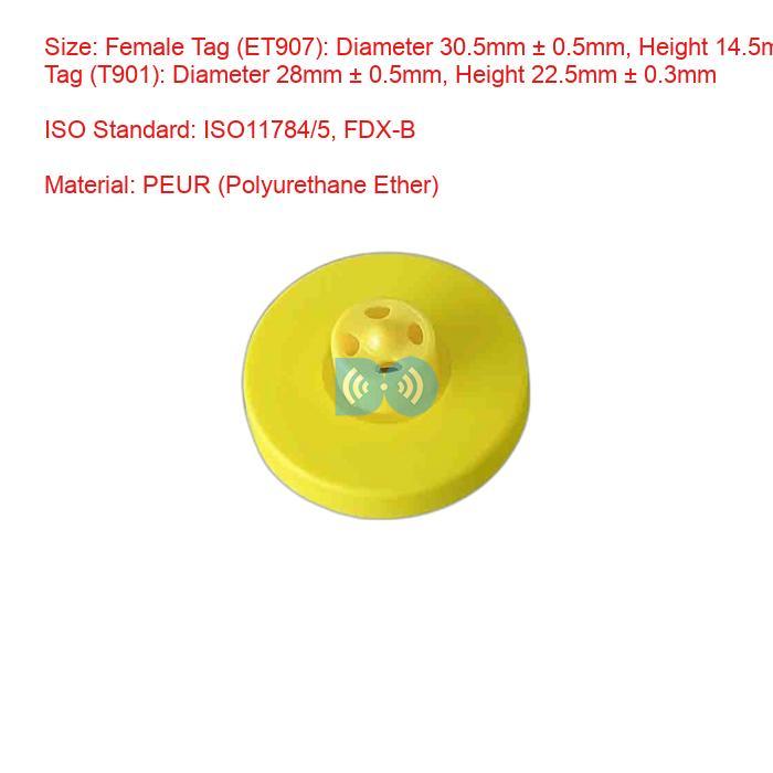 ICAR RFID Animal Ear Tags Manufacturer for Animal Tracking 125KHZ 134.2KHZ Low Frequency