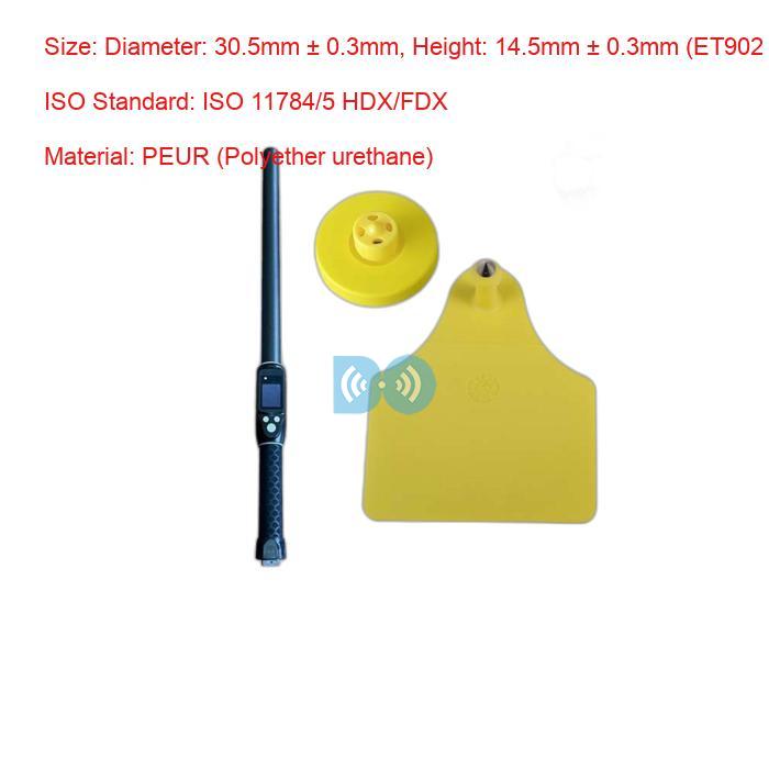 Yellow ISO Standard Electronic Ear Tags For Cattle Management ISO11784/5 HDX/FDX Standard Manufacturer