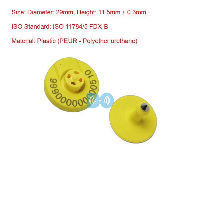 Laser Printing FDX-B and HDX Cattle Farm Livestock Electronic Ear Tag 29mm Diameter Manufacturer