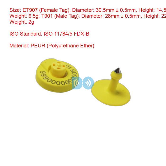 RFID Animal Management And Slaughter ISO High Security Smart Ear Tag For Cattle Factory
