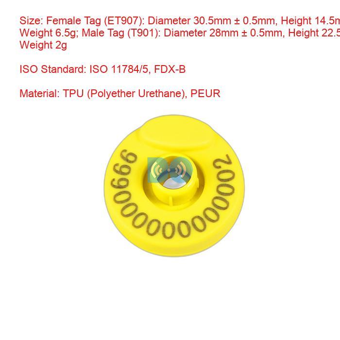 TPU Material RFID Ear Tag For Pig Identification European Chips With Unique Data Security Factory